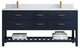 Parker 72 Double Sink Bath Vanity in Navy Blue  1.5" White Quartz