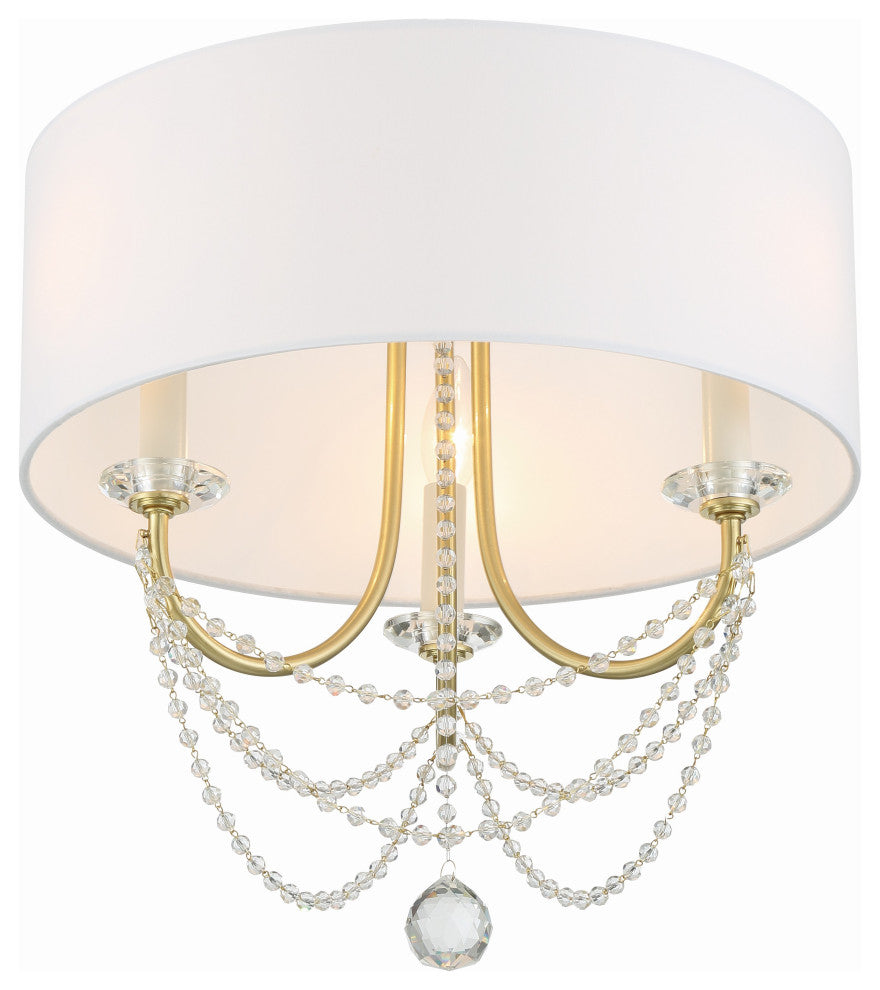 Delilah 3-Light Aged Brass Ceiling Mount