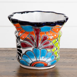 7in. x 8in. Handmade Mexican Talavera Ceramic Planter