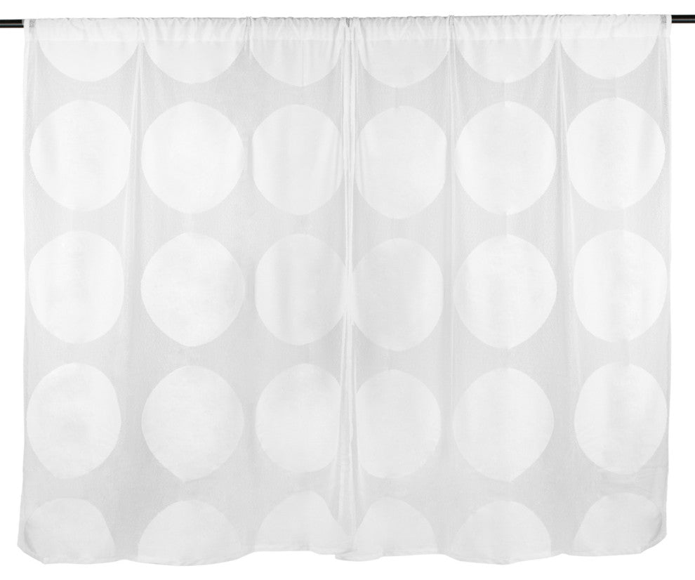 White Lace Circle Window Curtain 52X108 Set of 2