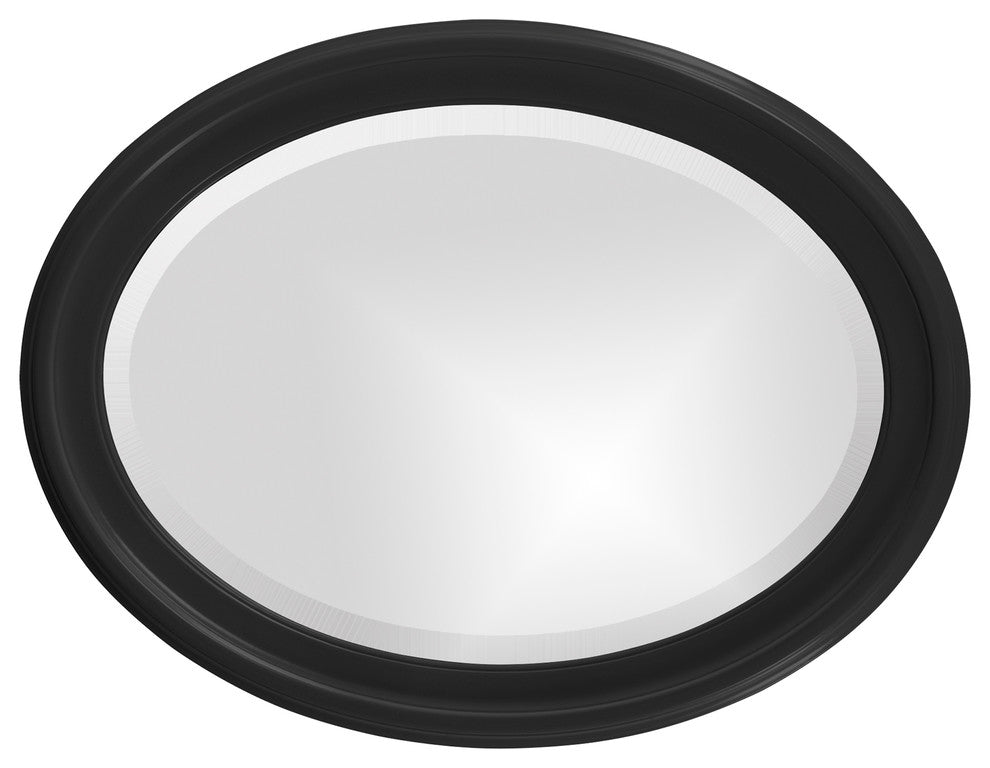 George Oval Mirror, Glossy Black