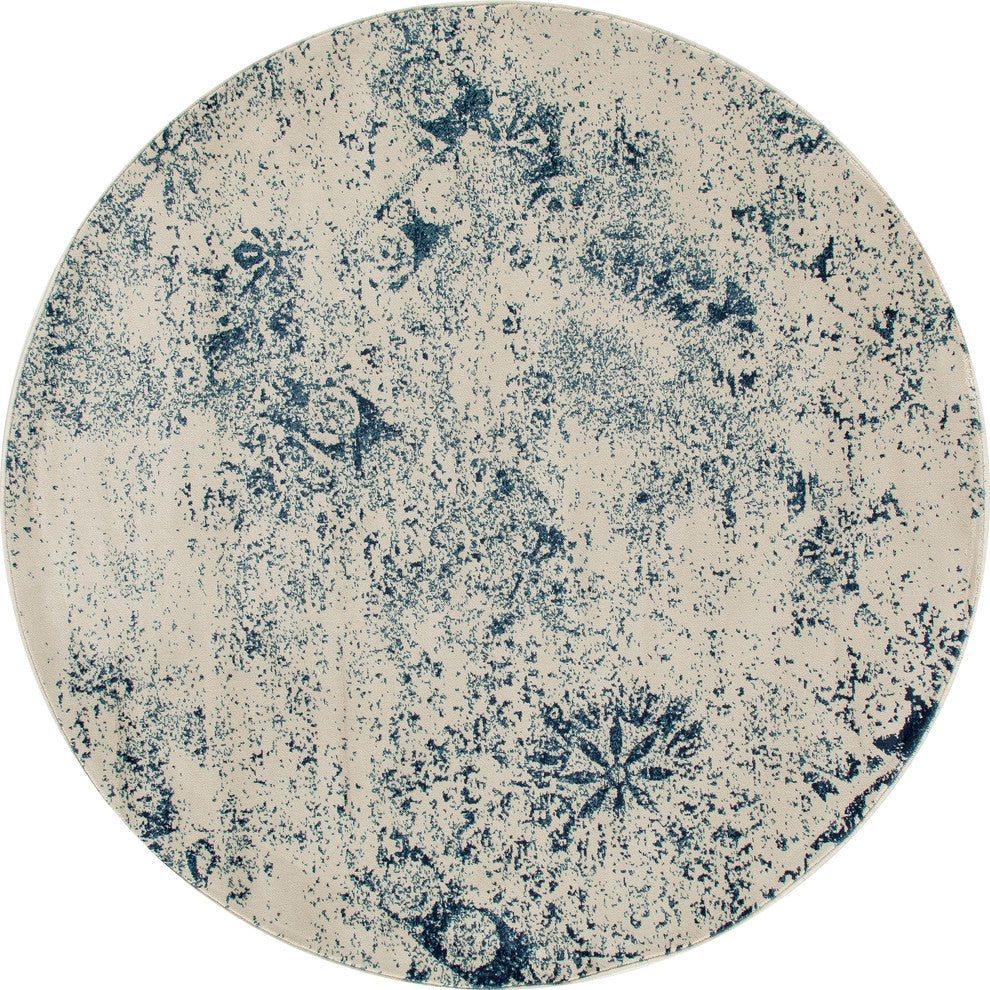Karelia Cumulus Steel Blue 7'10" Round Area Rug