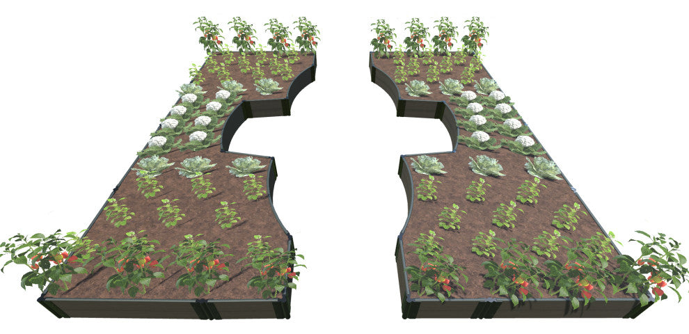 Weathered Wood Walk-Through Inner Roboto 14'x16'x11" Raised Garden Bed