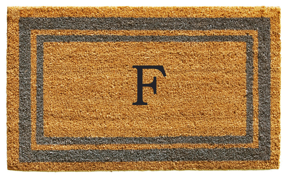 Periwinkle Border 24"x36" Monogram Doormat, Letter F