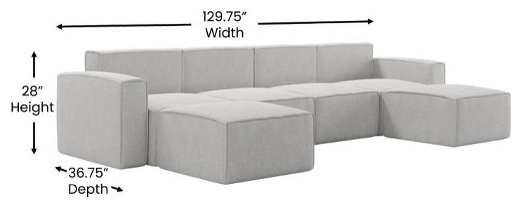 Bridgetown Luxury Modular Sectional Sofa, Cream