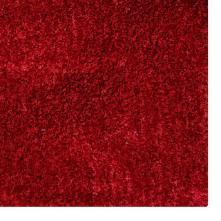 HAND TUFTED SHAG POLYESTER ECO-FRIENDLY AREA RUGS -  Red Color, Solid Design