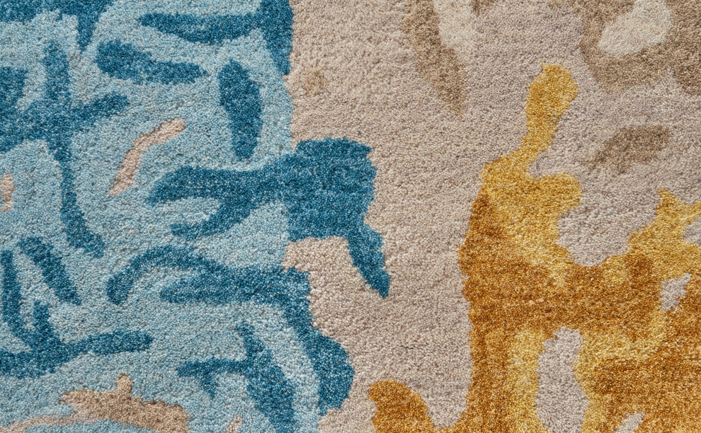 Weave & Wander Everley Wool Rug, Sunny Yellow/Sky Blue, Rug, 4'x6'