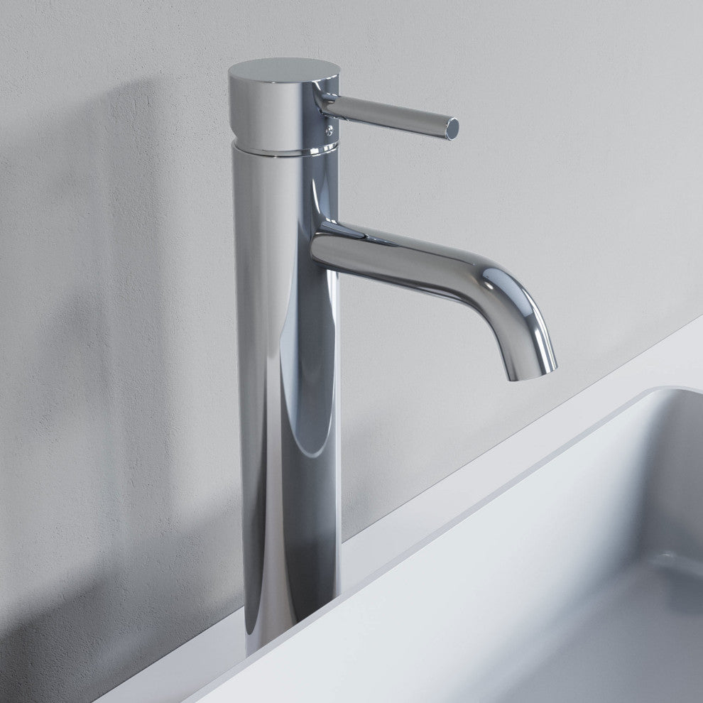 Dowell 8001/012 Series Single Handle Tall/Vessel Bathroom Faucet, Chrome