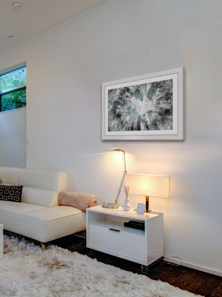 "Crystalline White" Framed Art Print