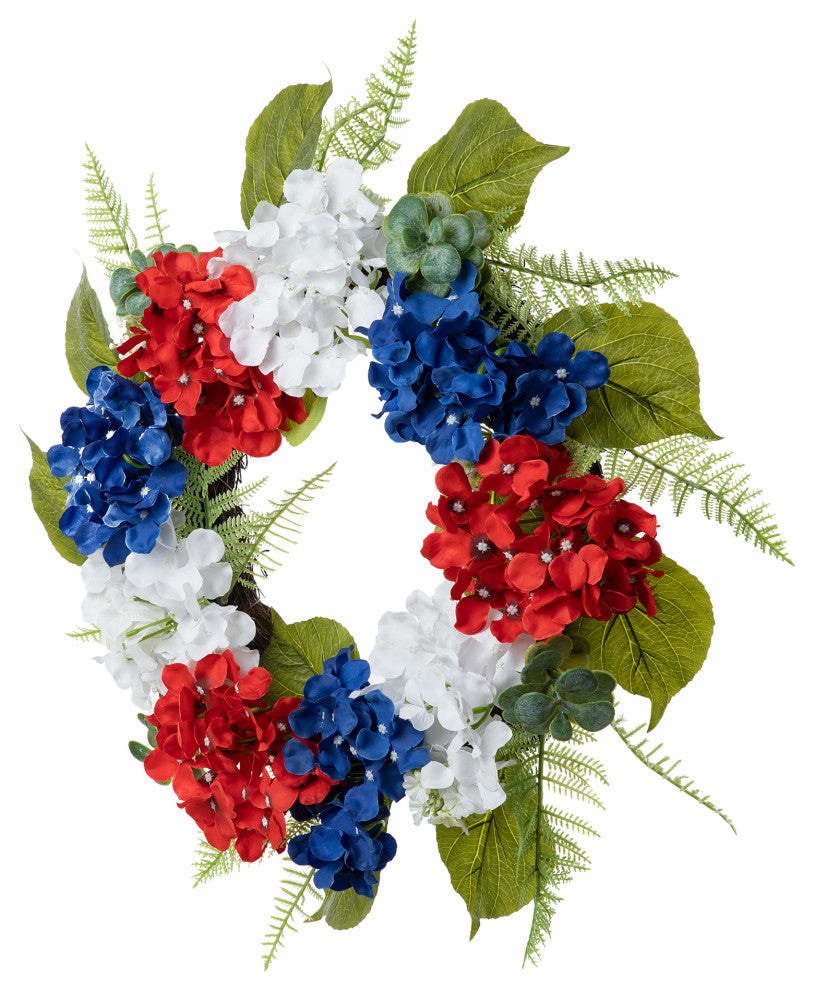 22"D Patriotic/Americana Hydrangea Wreath