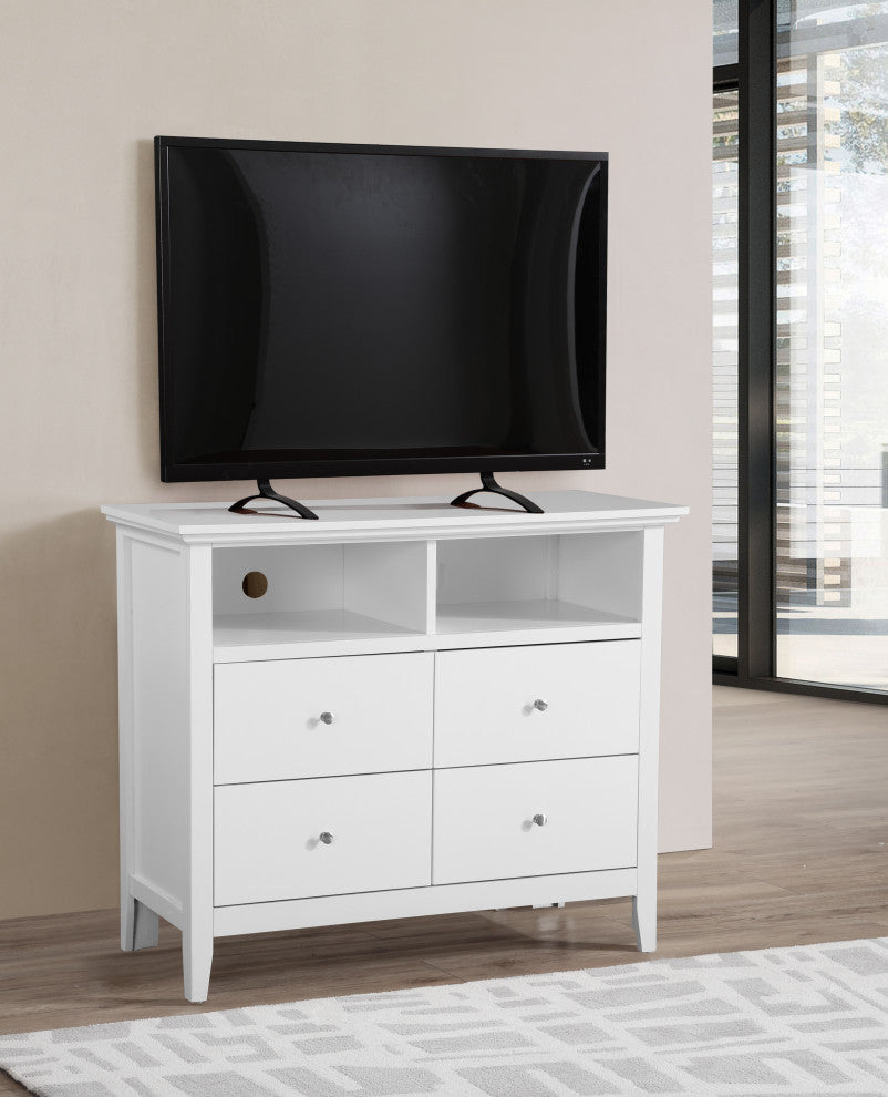 Shandon 4-Drawer Media Chest, White