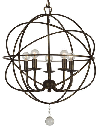Crystorama Lighting Group 9224 Solaris 5 Light 17"W Cage Pendant - English