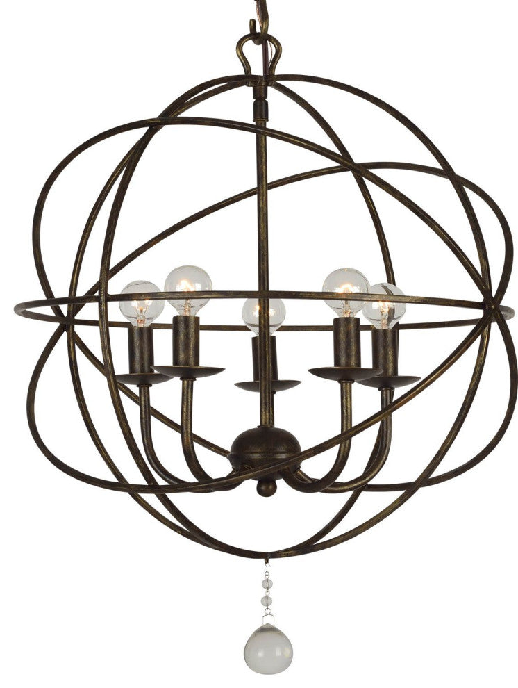 Crystorama Lighting Group 9224 Solaris 5 Light 17"W Cage Pendant - English