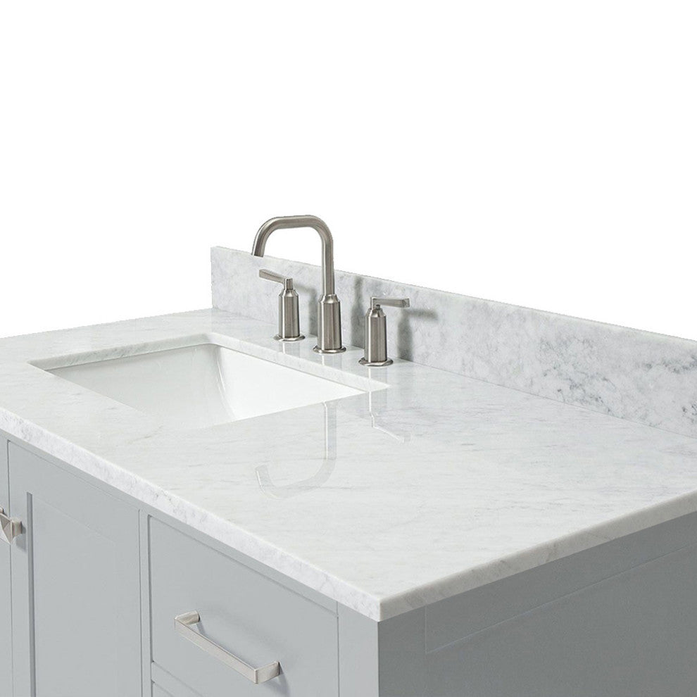 ARIEL Cambridge 43" Left Rectangle Sink Bath Vanity Carrara Marble