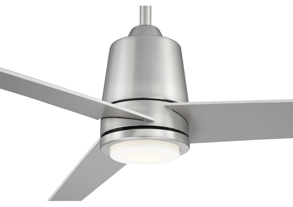 56" LED Ceiling Fan, Matte Black, Brushed Nickel