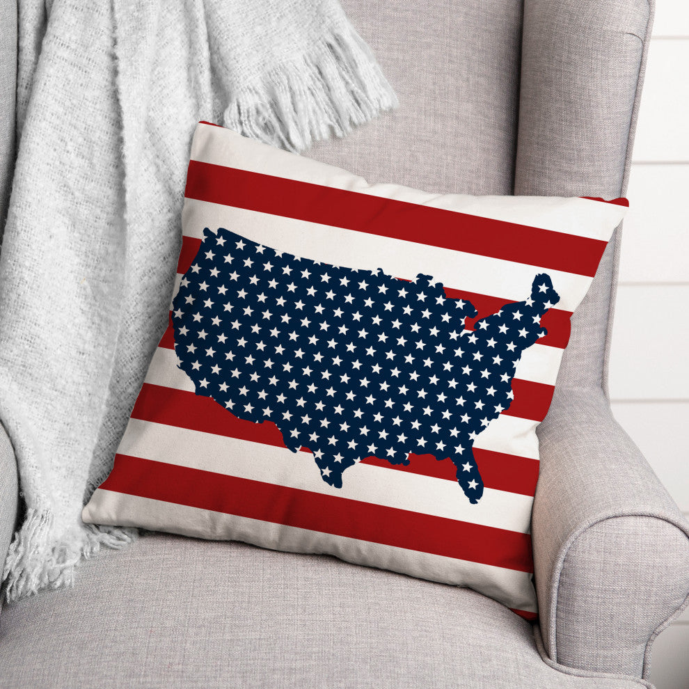 United States Cutout 18x18 Spun Poly Pillow