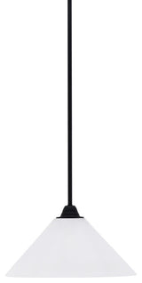Paramount Mini Pendant, Matte Black, 12" White Marble Glass
