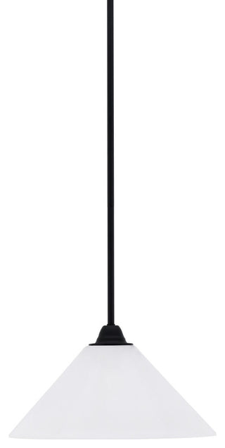 Paramount Mini Pendant, Matte Black, 12" White Marble Glass