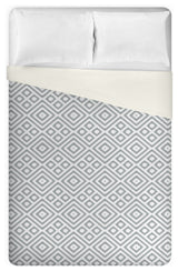 Grey and White Aztec King Brushed Poly Duvet