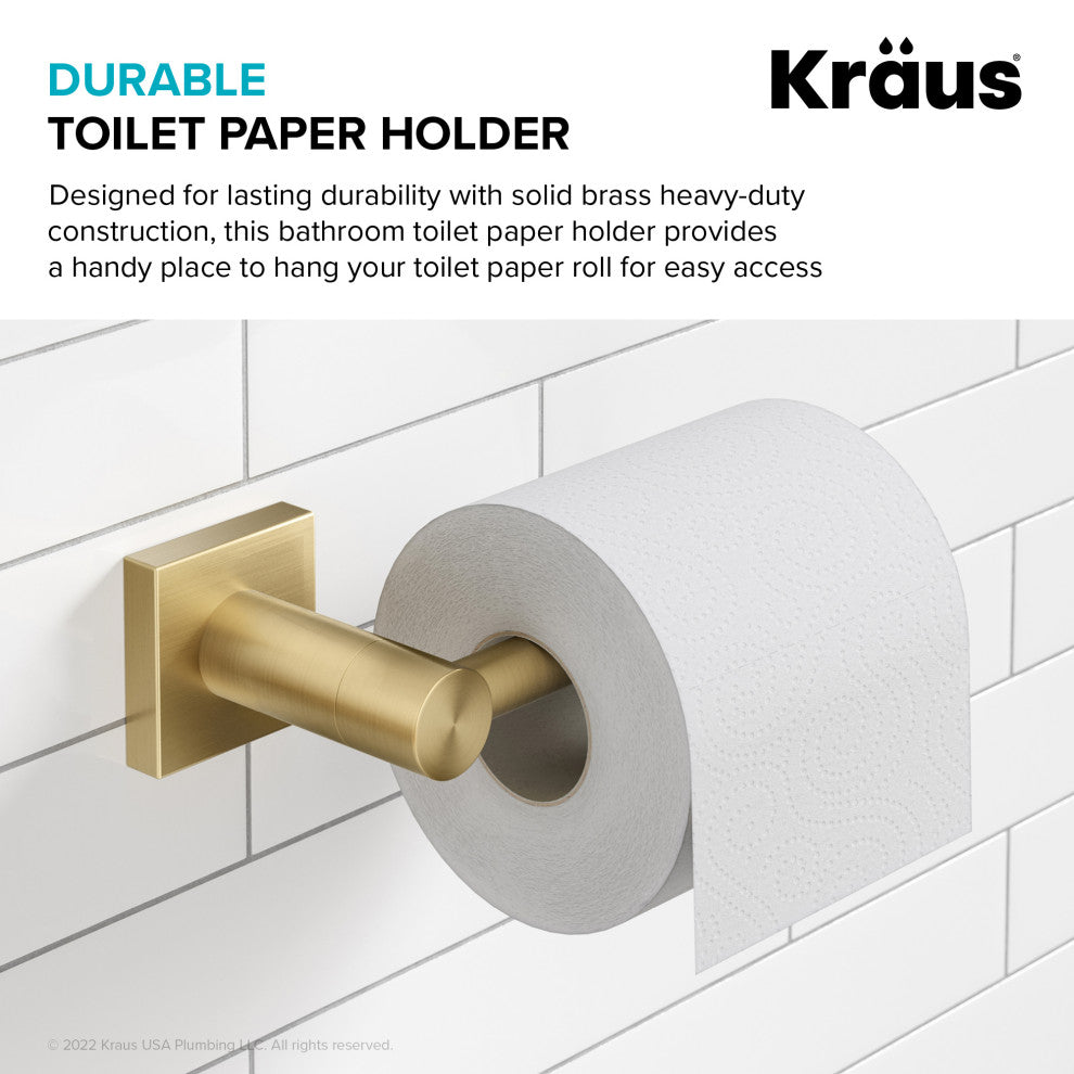 Ventus Bathroom Toilet Paper Holder, Brushed Gold