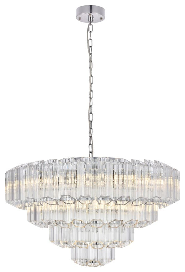 Elegant 1706D26C Riviera 9 Light Chrome Chandelier
