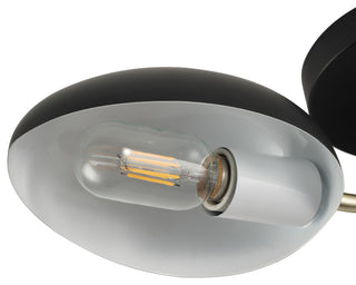 Farmhouse Matte Black 3-Light Semi Flush Mount Ceiling Light Fixture