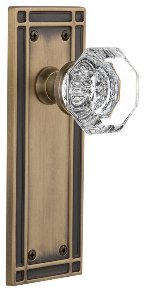 Single Mission Plate With Waldorf Knob, Antique Brass