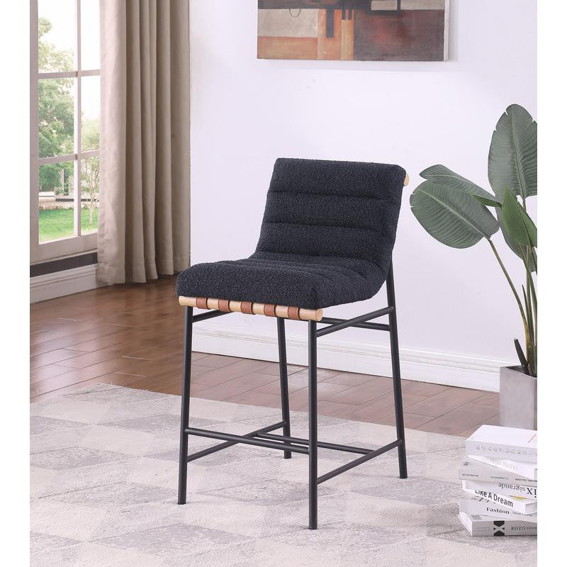 Lahni 17.75W Black Boucle Fabric Counter Height Chair