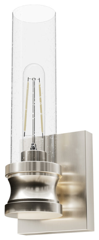 Lenlock Brushed Nickel, Clear Seeded Glass Glass 1 Light 22" Sconce Wall