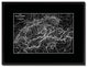 Switzerland Old Monochrome Map Print On Canvas With Black Frame, 16" X 21"