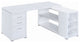 L-Shape Office Desk With Drawers and Shelves, White