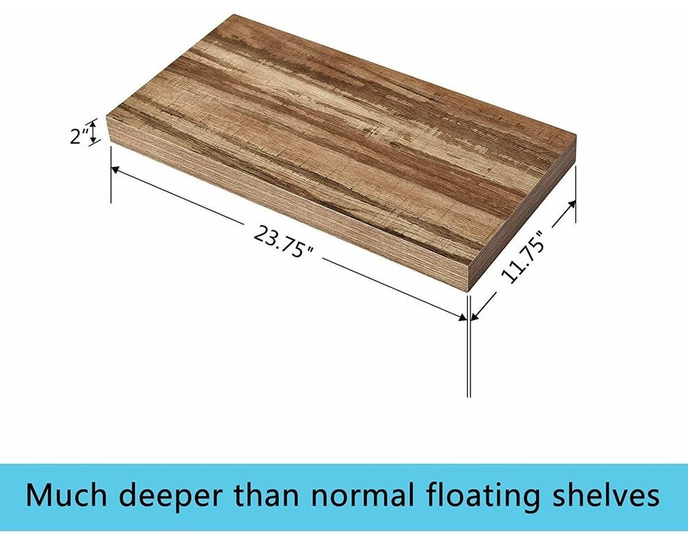 11.81" Depth Grande Floating Wall Shelves, Retor, 23.62"