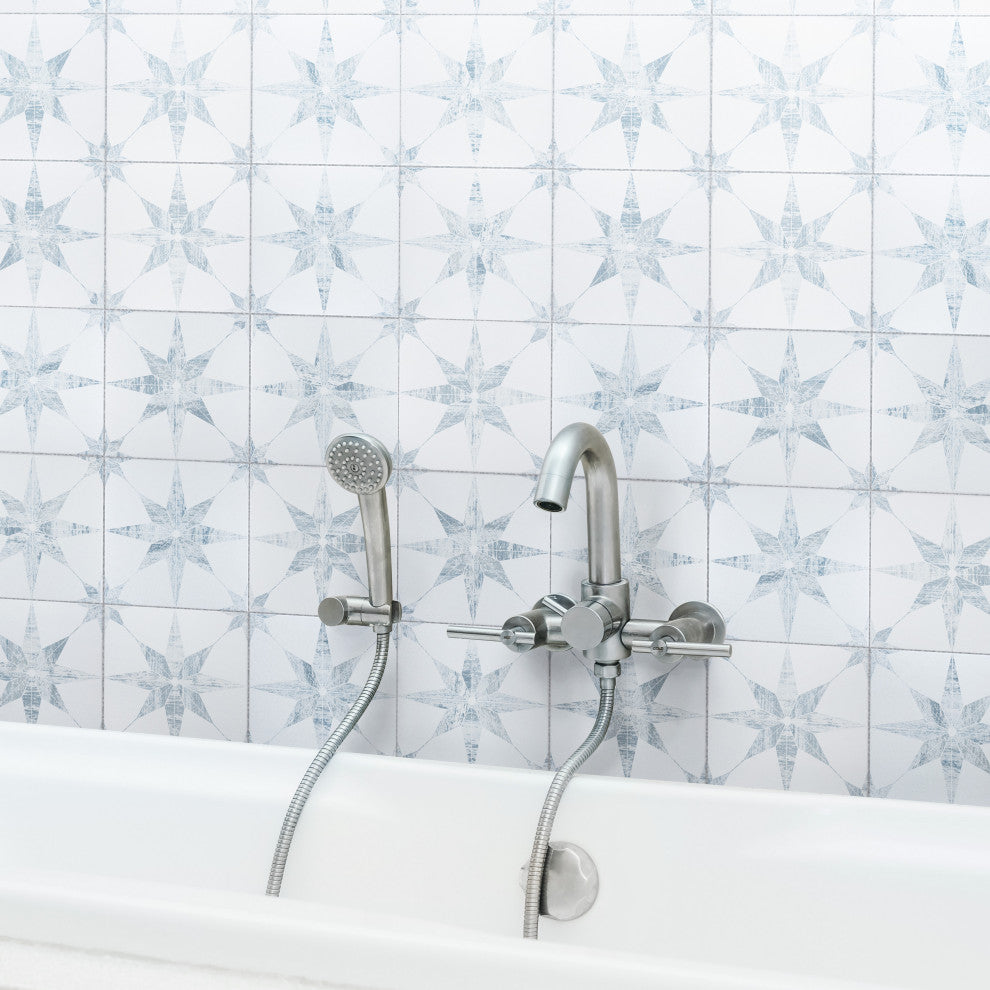 Cassis Stella Porcelain Floor and Wall Tile, White