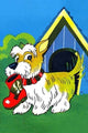 Happy Dog with Boot- Framed Paper Poster 20" x 30"