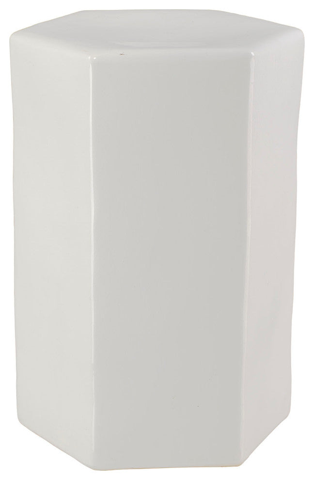 Porto Ceramic Indoor/Outdoor Side Table, White, Large