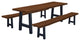 Live Edge Locust Ridgemont Table with 2 Benches, Mushroom Stain, 8 Foot