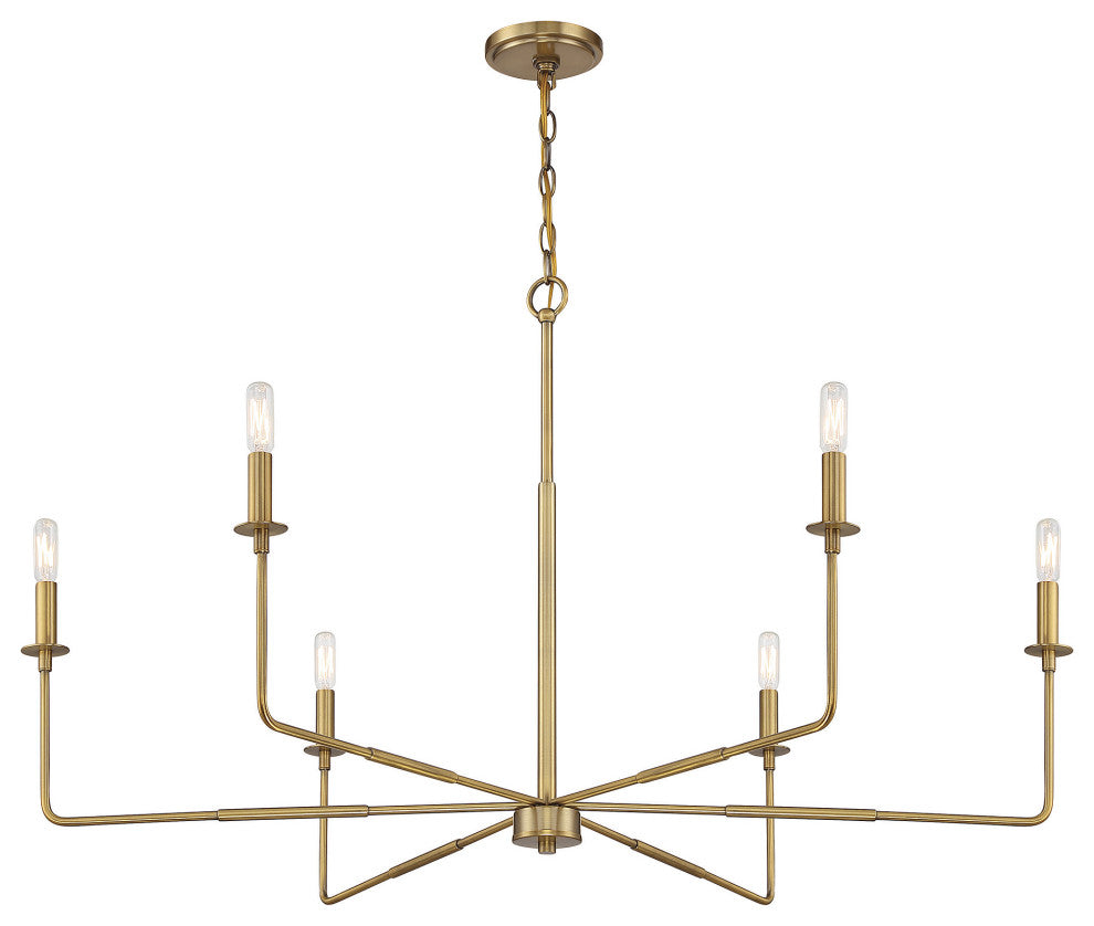 Savoy House Salerno 6-Light Chandelier, Warm Brass