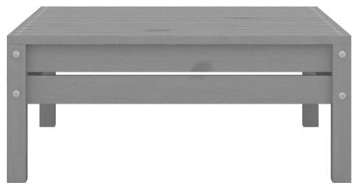 vidaXL Patio Furniture Outdoor Wooden Footstool Patio Seat Gray Solid Wood Pine