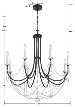 Delilah 8-Light Matte Black Chandelier