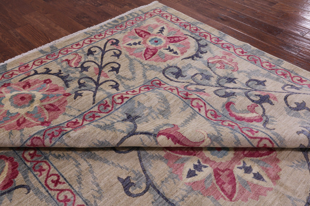 9' 1" X 12' 1" William Morris Handmade Wool Rug Q8453