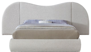 Everest Upholstered Bed, Cream, King, Boucle Fabric