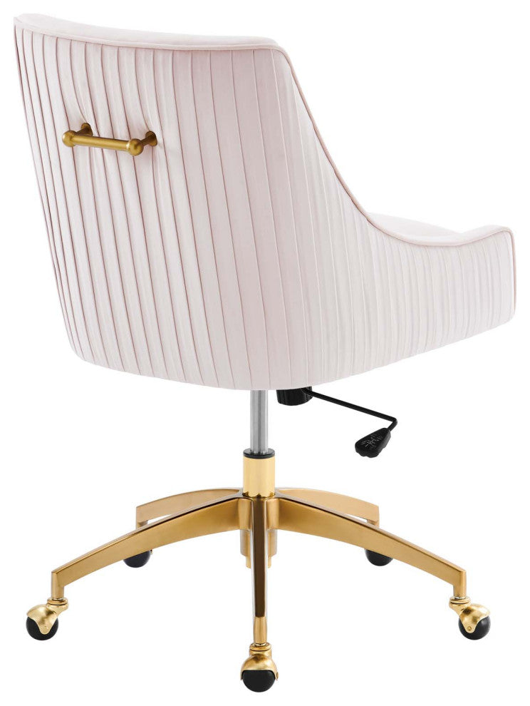 Discern Performance Velvet Office Chair, Pink