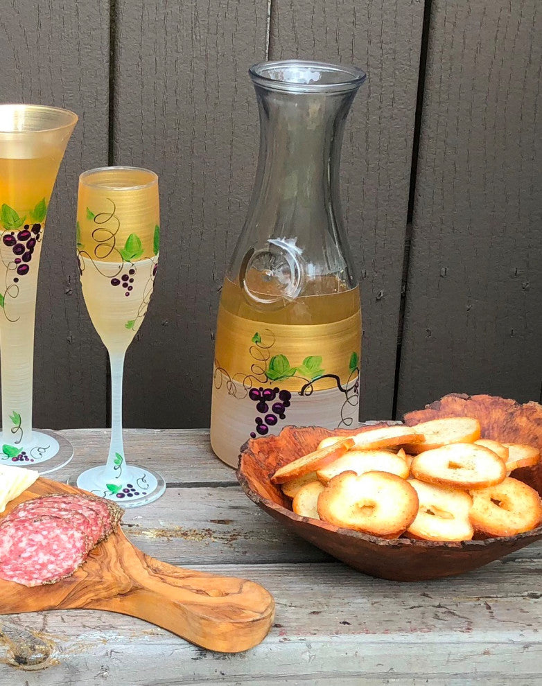 Grapes 'n Vines Champagne Glasses, Set of 2