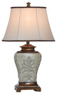 Magonia Table Lamp With Golden Accents and Round Bell Trimmed Shade