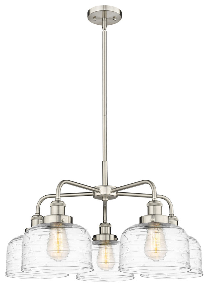 Innovations Bell 5 26" Chandelier Satin Nickel