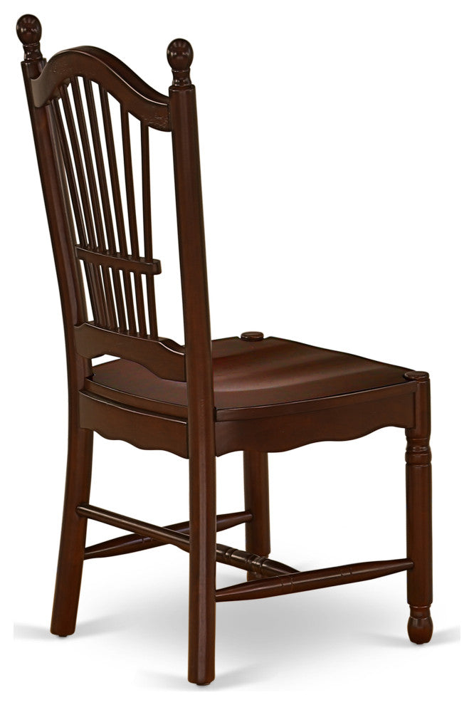 5Pc Square 36" Dinner Table And Four Wood Seat Kitchen Chairs