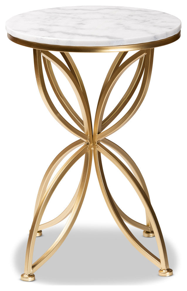 Christeen Contemporary End Table, Gold