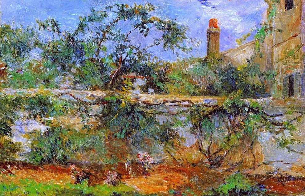 Paul Gauguin A Party Wall, 18"x27" Gallery Wrapped Canvas Print
