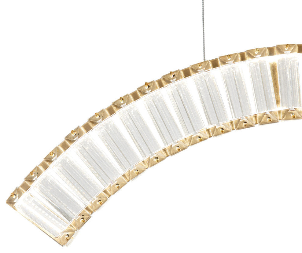 Sanford Integrated Color Changing LED Chandelier, Brushed Gold, 3 Lights/Arcs