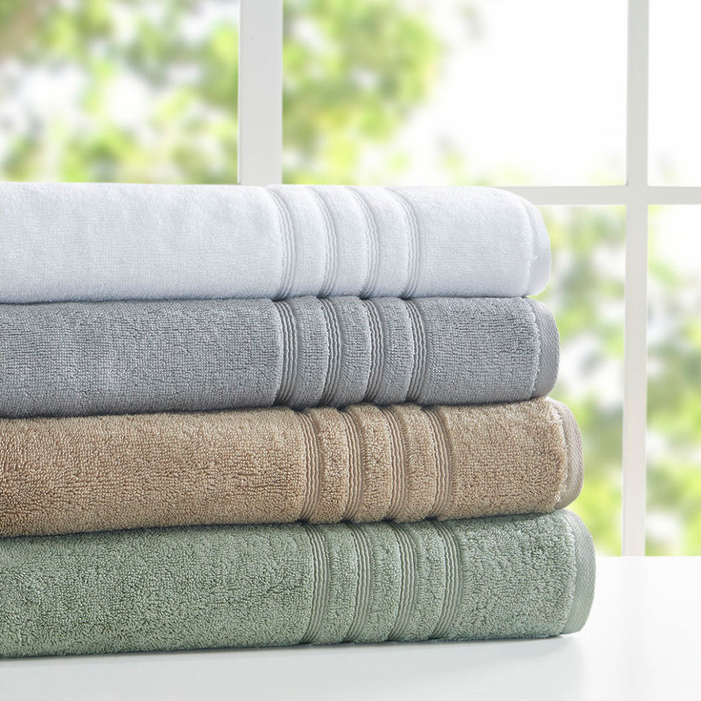 Clean Spaces Nurture Sustainable Antimicrobial Bath Towel 6 Piece Set, Grey